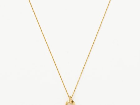 Zenyu Link Gemstone Ovate Pendant Necklace | 18ct Gold Plated Labradorite Sale