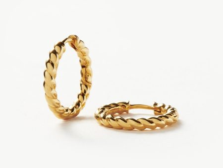 Twisted Helical Small Hoop Earrings | 18ct Gold Vermeil For Cheap