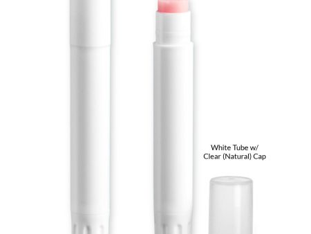 Slim Line Lip Balm Tube w  Cap - White Tube (Natural Cap- .07 oz Online Sale