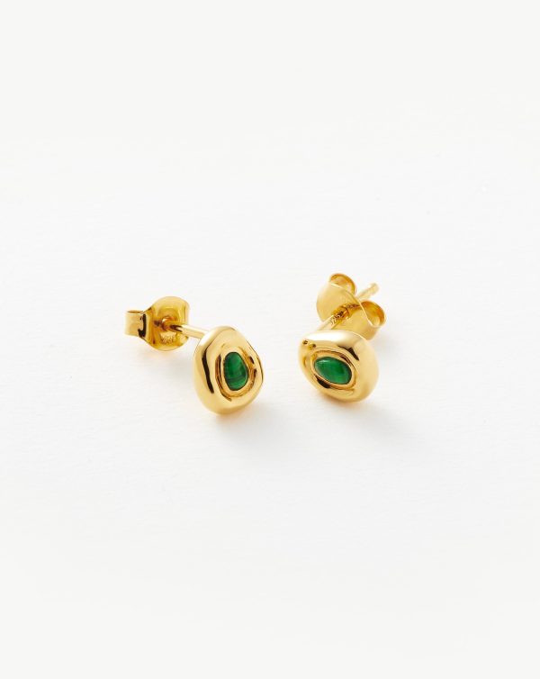 Molten Gemstone Sculptural Stud Earrings Online now