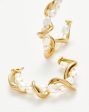 Molten Pearl Twisted Hoop Earrings Supply