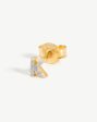 Pave Initial Single Stud Earring - Initial K | 18ct Gold Vermeil Cubic Zirconia Online Hot Sale