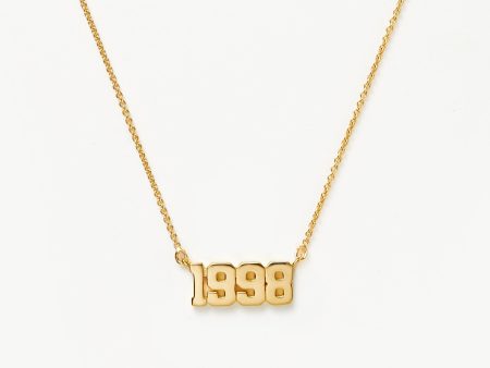 Birth Year Necklace  - Year 1998 | 18ct Gold Vermeil For Sale