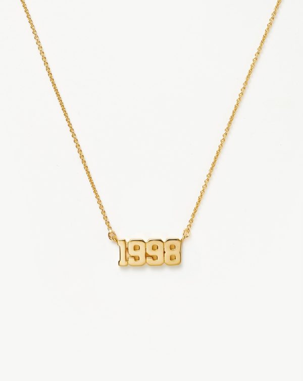 Birth Year Necklace  - Year 1998 | 18ct Gold Vermeil For Sale