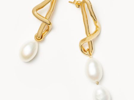 Molten Baroque Pearl Mismatch Drop Earrings Discount