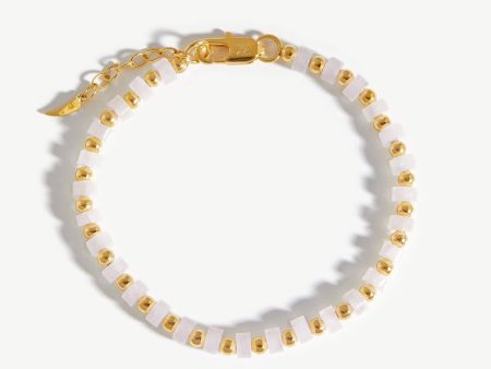 Beaded Bracelet | 18ct Gold Plated White Hot on Sale